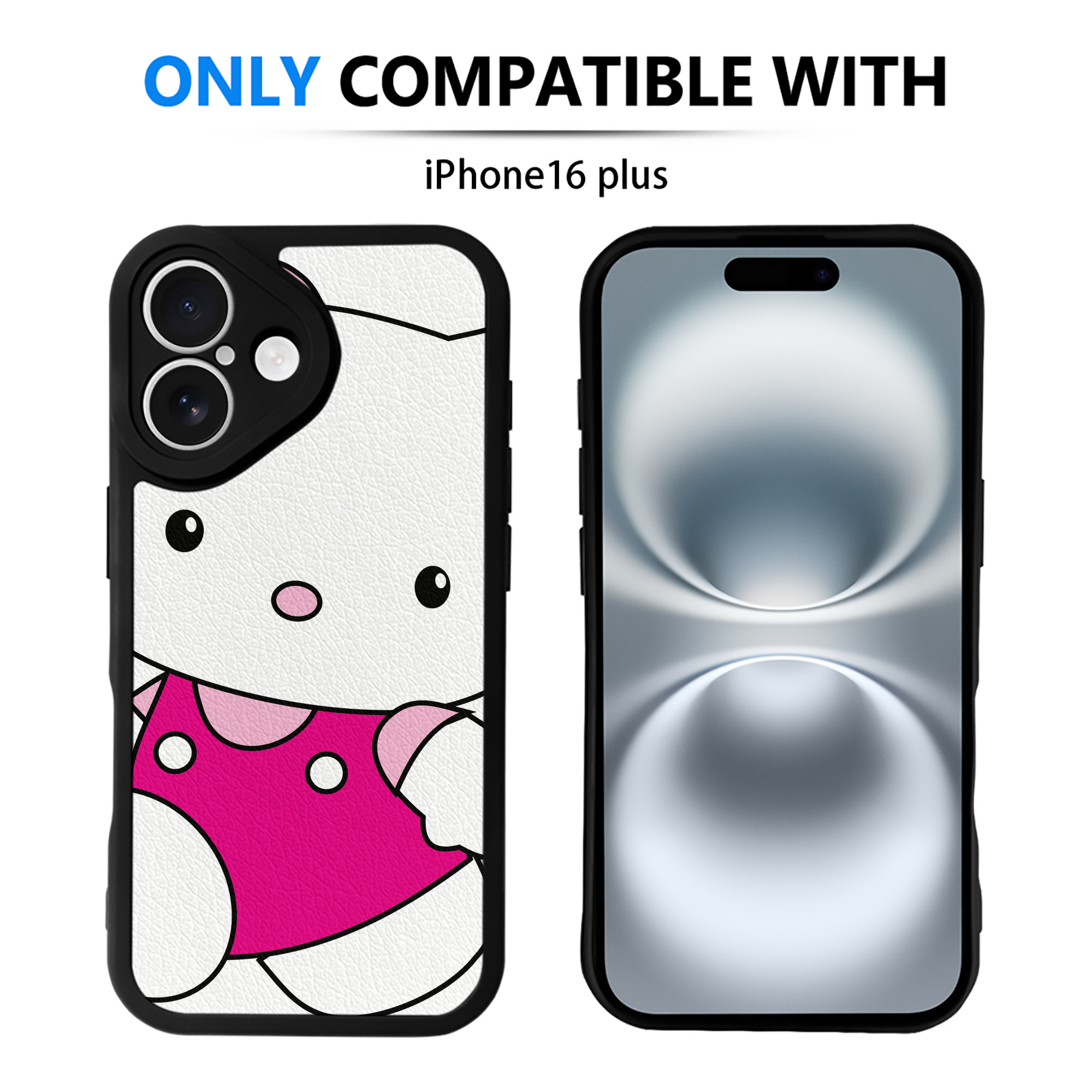 （画像用） Hello Kitty ハローキティ 【iPhone 16シリーズ対応】シリコンスマホケース（レザー調） 材質：シリコン